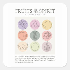 Adesivo Quadrado Galatianos 5:22-23 Fruta do Espírito