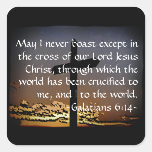 Adesivo Quadrado Galatianos 6:14