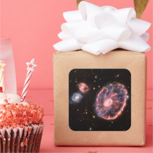 Adesivo Quadrado Galáxia CartWheel, Telescópio Espacial James Webb