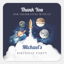 Adesivo Quadrado Galáxia de Planetas Fogueiros do Exterior