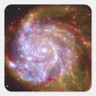 Adesivo Quadrado Galáxia Espiral Messier 101 - Foto do Telescópio H