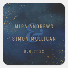 Adesivo Quadrado Galáxia ouro