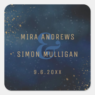 Adesivo Quadrado Galáxia ouro