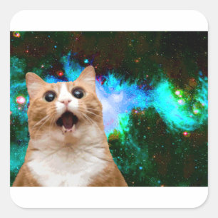 ADESIVO QUADRADO GALAXY CAT