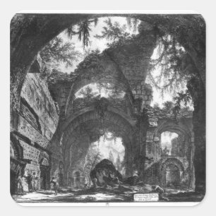 Adesivo Quadrado Galeria Arruinada de Villa Adriana em Tivoli