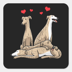 Adesivo Quadrado Galgo Español Dog Spanish Sighthound