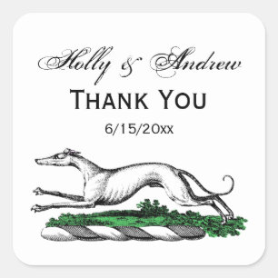 Adesivo Quadrado Galgo Whippet que funciona o emblema heráldico da