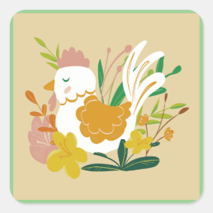 Adesivo Quadrado Galinha-adesiva