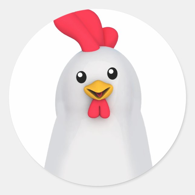 Adesivo Quadrado Galinha Branca/Galo (Frente)