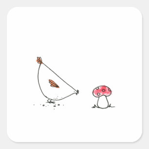 Adesivo Quadrado Galinha com Pentes Quadrados de Mushroom