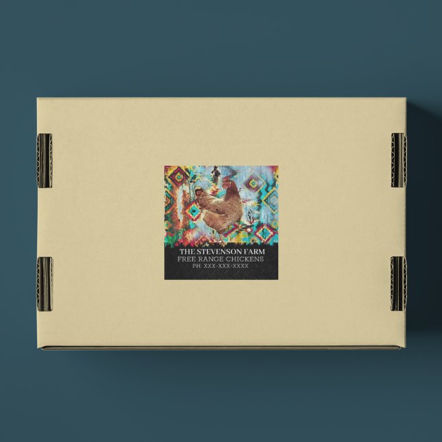 Adesivo Quadrado Galinha-Fazenda-de-frango-carne Pássaros-do-campo (Criador carregado)