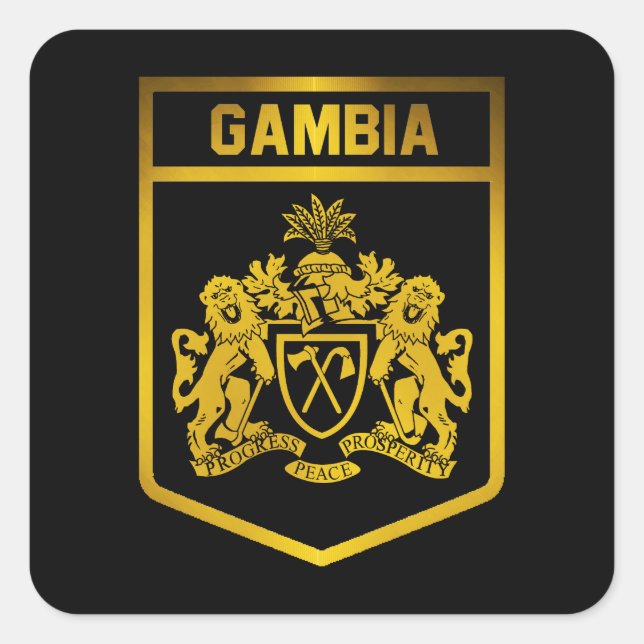 Adesivo Quadrado Gambia Emblem (Frente)