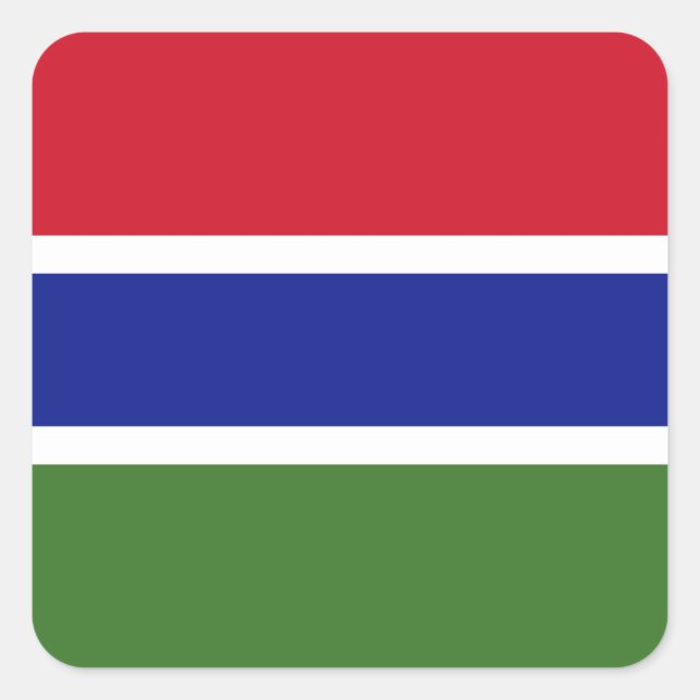 Adesivo Quadrado Gâmbia Flag (Frente)
