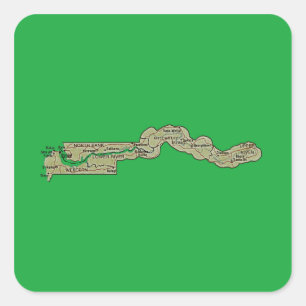 Adesivo Quadrado Gambia Map Sticker