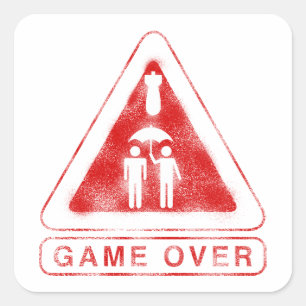 Adesivo Quadrado Game Over