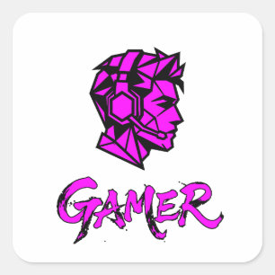 Adesivo Quadrado Gamer Geométrico Rosa Legal