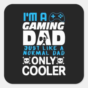 Adesivo Quadrado Gamer Gift   Eu Sou Um Pai De Jogos