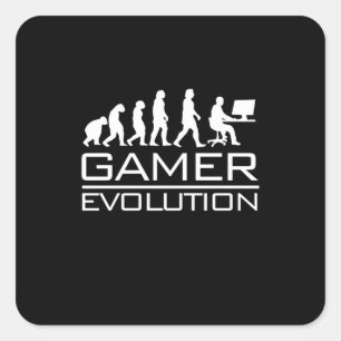 Adesivo Quadrado Gamer Gift   Evolução dos jogadores