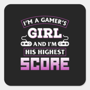Adesivo Quadrado Gamer Gift I Am A Gamer Girl