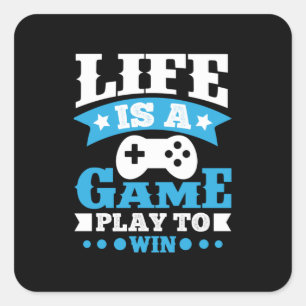 Adesivo Quadrado Gamer Gift Life É Um Jogo