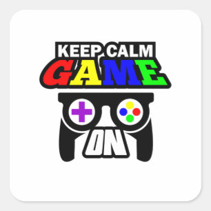 Adesivo Quadrado Gamer Gift Mantém O Jogo Calmo