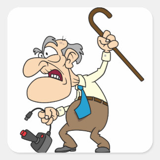 Adesivo Quadrado Gamer Sticker Grumpy Geezer