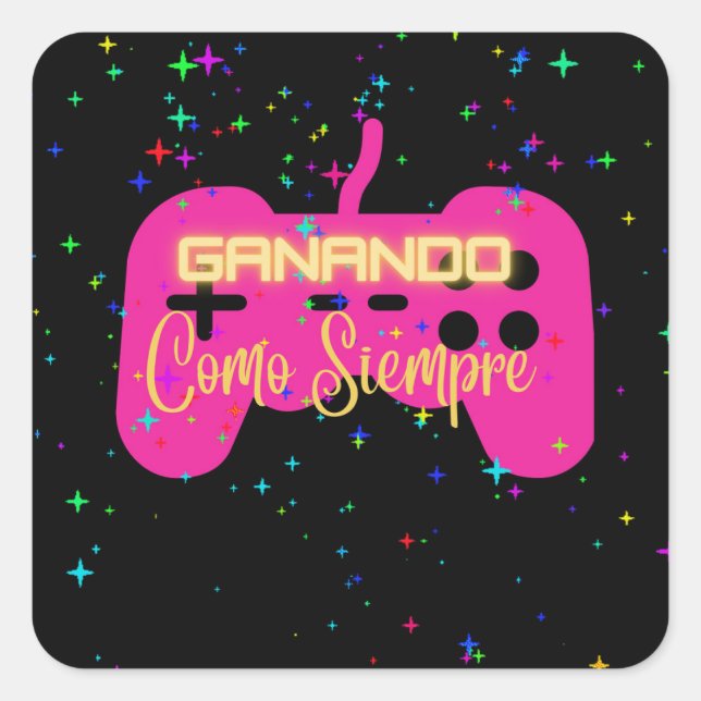 Adesivo Quadrado ganando como siempre, videogame (Frente)