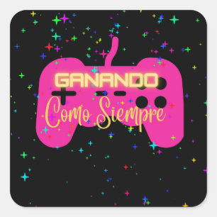 Adesivo Quadrado ganando como siempre, videogame