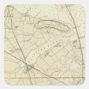 Adesivo Quadrado Gancho de Sandy ao mapa da carta da costa do rio