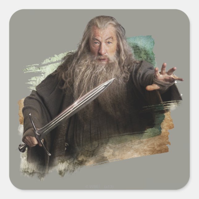 Adesivo Quadrado Gandalf com Espada (Frente)