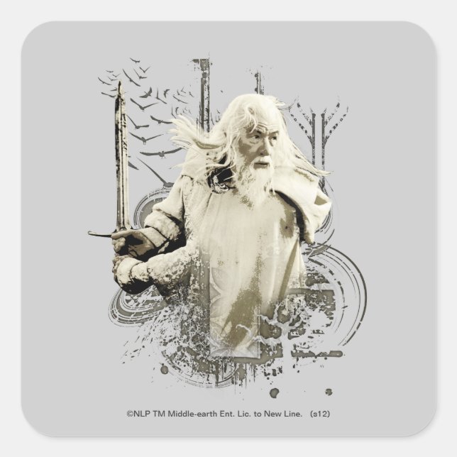 Adesivo Quadrado GANDALF™ with Sword Vector Collage (Frente)