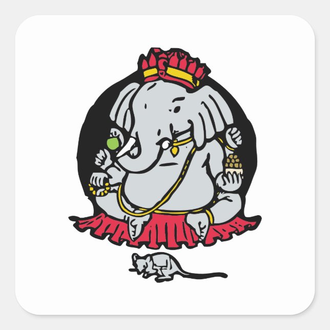 Adesivo Quadrado Ganesha Square Sticker (Frente)