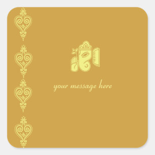 Adesivo Quadrado Ganesha Wedding Stickers
