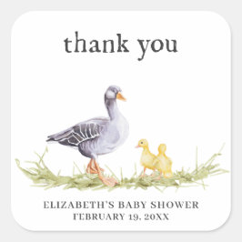 Adesivo Quadrado Ganso Russo Farmhouse | Favor do Chá de fraldas