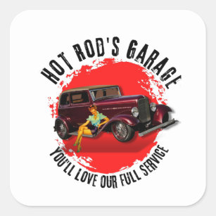Adesivo Quadrado Garagem do Hot Rod