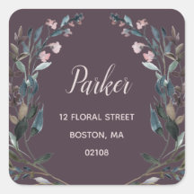 Garden Crest | Mauve Purple Floral Return Address