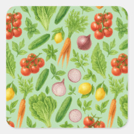 Adesivo Quadrado Garden-Fresh Veggie Salad— Friend Sticker