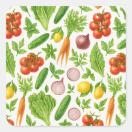 Adesivo Quadrado Garden-Fresh Veggie Salad— Friend Sticker