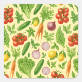 Adesivo Quadrado Garden-Fresh Veggie Salad— Friend Sticker