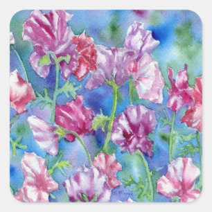 Adesivo Quadrado "Garden Sweas Peas"