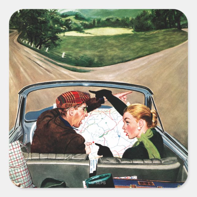 Adesivo Quadrado Garfo na estrada (Frente)