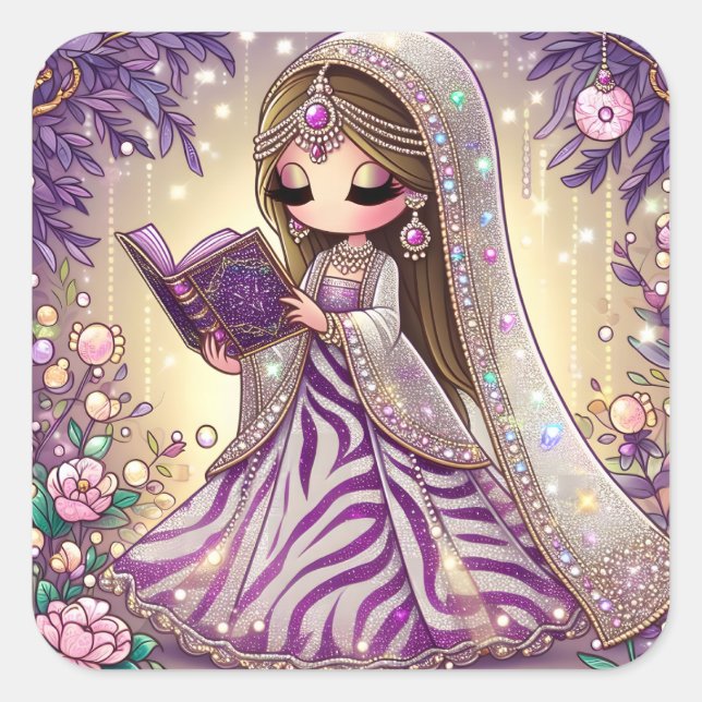 Adesivo Quadrado Garota (Frente)