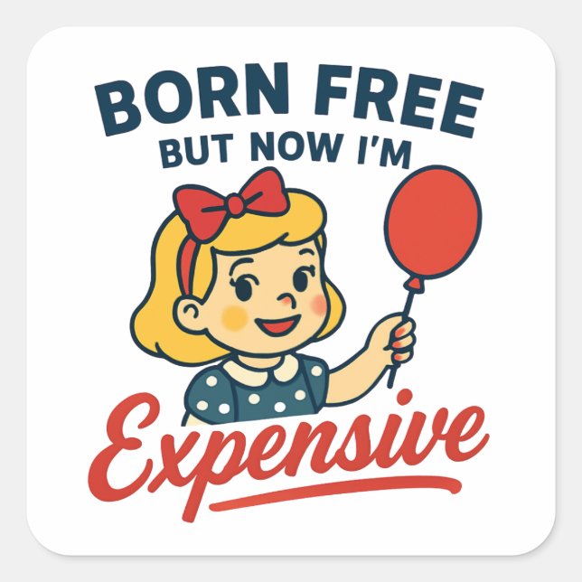 Adesivo Quadrado Garota Bonita, Espírito Livre (Frente)