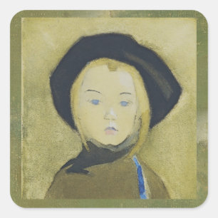 Adesivo Quadrado Garota com Faixa Azul, Helene Schjerfbeck