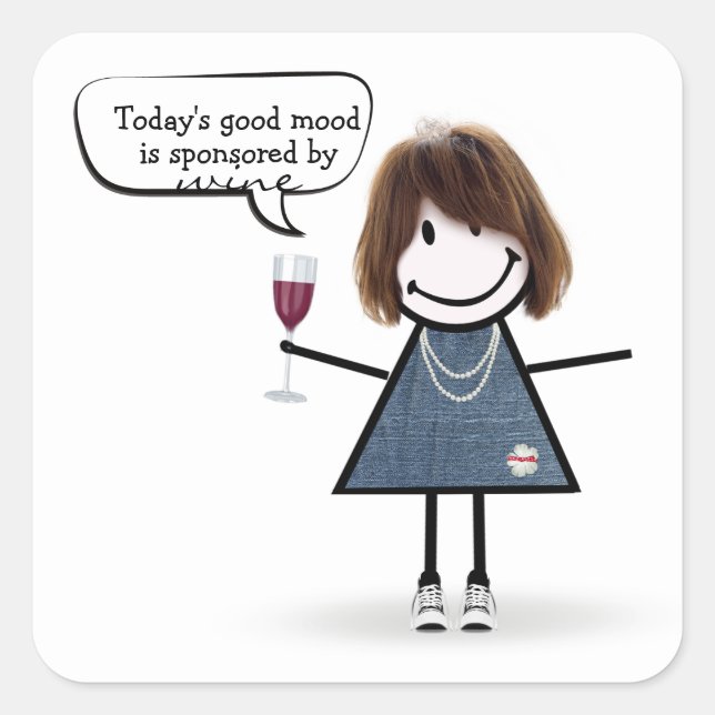 Adesivo Quadrado Garota do Partido Stick em tênis com Sti da Praça  (Frente)