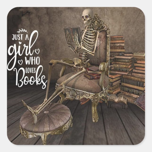 Adesivo Quadrado Garota do Vidro Esqueletal (Frente)