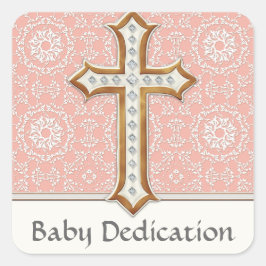 Adesivo Quadrado Garota Dourada da Primeira Comunhão do Ouro Cruzad