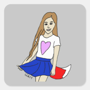 Adesivo Quadrado garota foxy