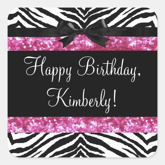 Adesivo Quadrado Garota Zebra-Garota Rosa-Quente (Frente)