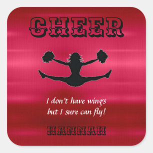 Adesivo Quadrado Garotas Cheerhead Cheerleader Flyer Sticker